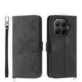 Skin Feel Flowers Embossed Wallet Leather Phone Case, For Xiaomi Poco C95 Pro, For Xiaomi 17 Max 5G, For Xiaomi 17T Pro 5G, For Xiaomi 17T 5G, For Xiaomi 17 Pro Max, For Xiaomi 17 Pro, For Xiaomi 17, For Xiaomi Poco M7 4G 171mm, For Xiaomi 15T Pro 5G