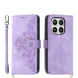 Skin Feel Flowers Embossed Wallet Leather Phone Case, For Xiaomi Poco C95 Pro, For Xiaomi 17 Max 5G, For Xiaomi 17T Pro 5G, For Xiaomi 17T 5G, For Xiaomi 17 Pro Max, For Xiaomi 17 Pro, For Xiaomi 17, For Xiaomi Poco M7 4G 171mm, For Xiaomi 15T Pro 5G