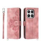 Skin Feel Flowers Embossed Wallet Leather Phone Case, For Xiaomi Poco C95 Pro, For Xiaomi 17 Max 5G, For Xiaomi 17T Pro 5G, For Xiaomi 17T 5G, For Xiaomi 17 Pro Max, For Xiaomi 17 Pro, For Xiaomi 17, For Xiaomi Poco M7 4G 171mm, For Xiaomi 15T Pro 5G