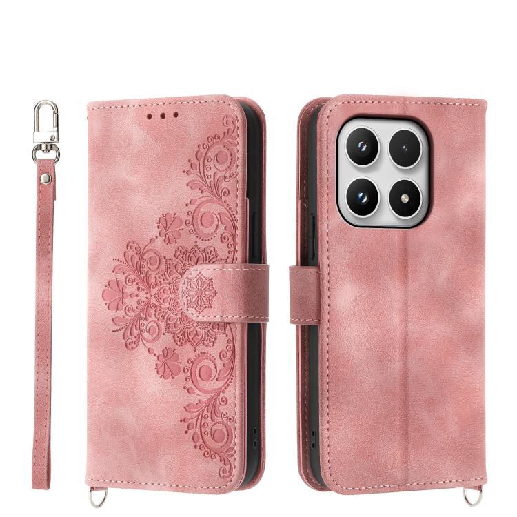 Skin Feel Flowers Embossed Wallet Leather Phone Case, For Xiaomi Poco C95 Pro, For Xiaomi 17 Max 5G, For Xiaomi 17T Pro 5G, For Xiaomi 17T 5G, For Xiaomi 17 Pro Max, For Xiaomi 17 Pro, For Xiaomi 17, For Xiaomi Poco M7 4G 171mm, For Xiaomi 15T Pro 5G