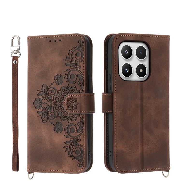 Skin Feel Flowers Embossed Wallet Leather Phone Case, For Xiaomi Poco C95 Pro, For Xiaomi 17 Max 5G, For Xiaomi 17T Pro 5G, For Xiaomi 17T 5G, For Xiaomi 17 Pro Max, For Xiaomi 17 Pro, For Xiaomi 17, For Xiaomi Poco M7 4G 171mm, For Xiaomi 15T Pro 5G