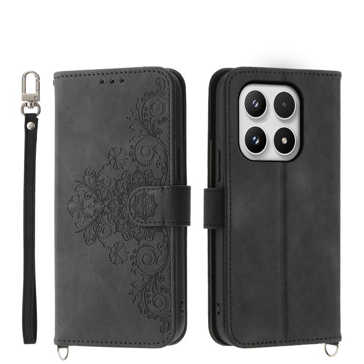 Skin Feel Flowers Embossed Wallet Leather Phone Case, For Xiaomi Poco C95 Pro, For Xiaomi 17 Max 5G, For Xiaomi 17T Pro 5G, For Xiaomi 17T 5G, For Xiaomi 17 Pro Max, For Xiaomi 17 Pro, For Xiaomi 17, For Xiaomi Poco M7 4G 171mm, For Xiaomi 15T Pro 5G