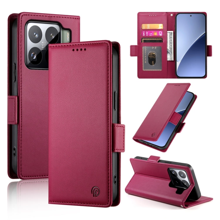 Side Buckle Magnetic Frosted Leather Phone Case, For Xiaomi 15, For Xiaomi 14T Pro, For Xiaomi 14T