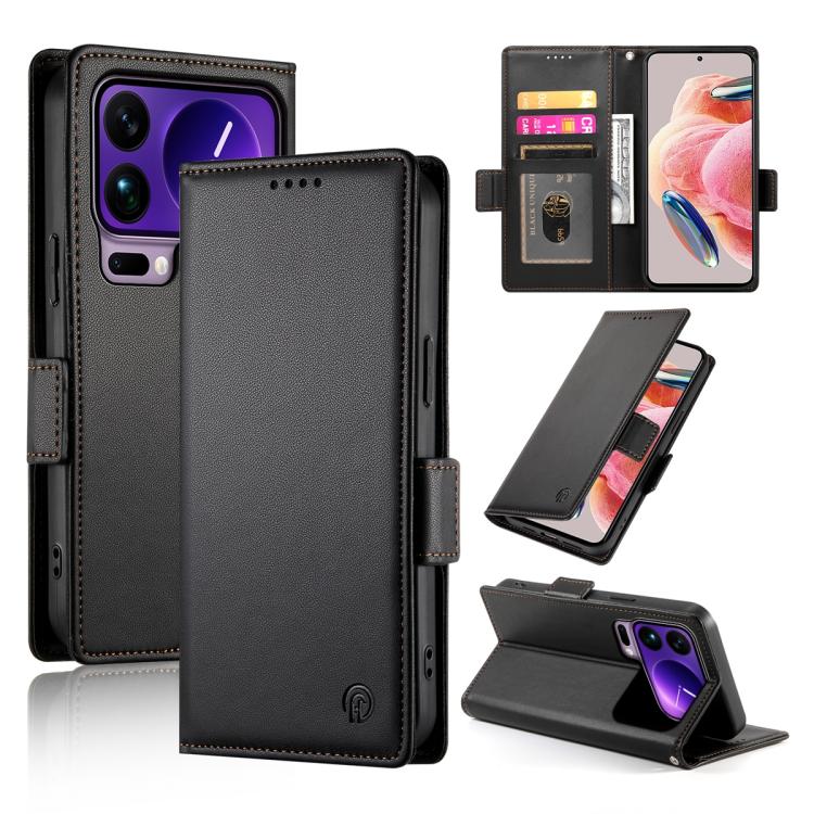 Side Buckle Magnetic Frosted Leather Phone Case, For Xiaomi 17 Pro Max, For Xiaomi 17 Pro, For Xiaomi 17, For Xiaomi Poco M7 4G 169mm, For Xiaomi Poco M7 4G 171mm, For Xiaomi 15T Pro 5G