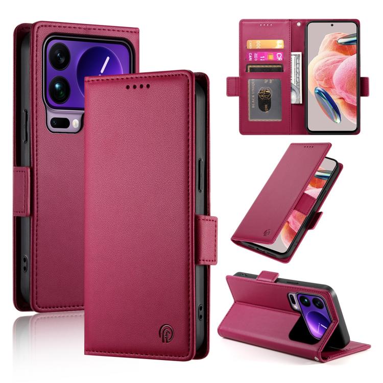 Side Buckle Magnetic Frosted Leather Phone Case, For Xiaomi 17 Pro Max, For Xiaomi 17 Pro, For Xiaomi 17, For Xiaomi Poco M7 4G 169mm, For Xiaomi Poco M7 4G 171mm, For Xiaomi 15T Pro 5G