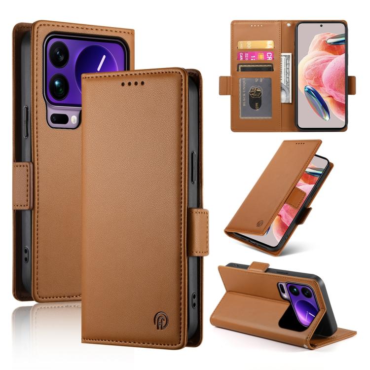 Side Buckle Magnetic Frosted Leather Phone Case, For Xiaomi 17 Pro Max, For Xiaomi 17 Pro, For Xiaomi 17, For Xiaomi Poco M7 4G 169mm, For Xiaomi Poco M7 4G 171mm, For Xiaomi 15T Pro 5G