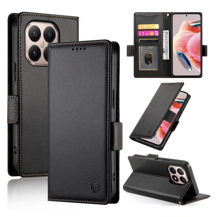 Side Buckle Magnetic Frosted Leather Phone Case, For Xiaomi 15T 5G, For Xiaomi 15 Ultra, For Xiaomi Poco X7 Pro / Redmi Turbo 4, For Xiaomi 15 Pro, For Xiaomi 15, For Xiaomi 14T Pro