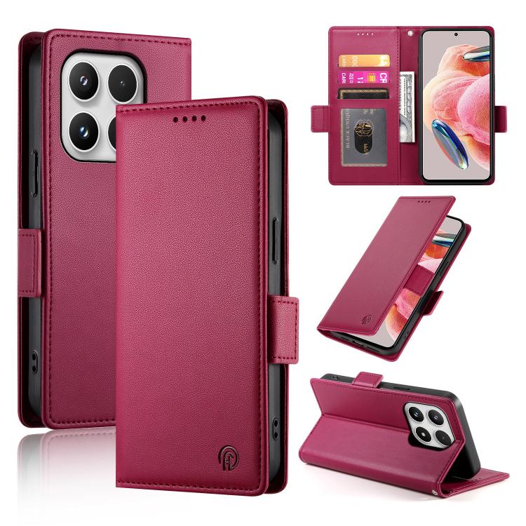 Side Buckle Magnetic Frosted Leather Phone Case, For Xiaomi Poco C95 Pro, For Xiaomi 17 Max 5G, For Xiaomi 17T Pro 5G, For Xiaomi 17T 5G, For Xiaomi Poco X8 Pro 5G / Redmi Turbo 5 5G, For Xiaomi 17 Ultra