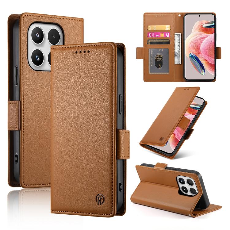Side Buckle Magnetic Frosted Leather Phone Case, For Xiaomi Poco C95 Pro, For Xiaomi 17 Max 5G, For Xiaomi 17T Pro 5G, For Xiaomi 17T 5G, For Xiaomi Poco X8 Pro 5G / Redmi Turbo 5 5G, For Xiaomi 17 Ultra