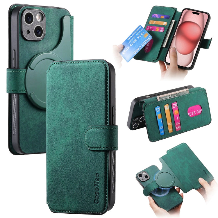 CaseNeo MagSafe RFID Anti-theft Retro Leather Phone Case, For iPhone 16, For iPhone 15 Pro Max, For iPhone 15 Pro, For iPhone 15 Plus, For iPhone 15