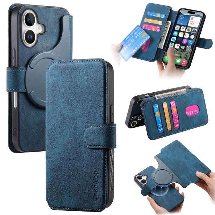 CaseNeo MagSafe RFID Anti-theft Retro Leather Phone Case, For iPhone 18 / 17, For iPhone 18 Pro / 17 Pro, For iPhone 18 Pro Max / 17 Pro Max, For iPhone 17e / 16e, For iPhone Air, For iPhone 16 Pro Max, For iPhone 16 Pro, For iPhone 16 Plus