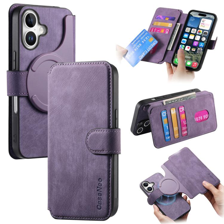 CaseNeo MagSafe RFID Anti-theft Retro Leather Phone Case, For iPhone 18 / 17, For iPhone 18 Pro / 17 Pro, For iPhone 18 Pro Max / 17 Pro Max, For iPhone 17e / 16e, For iPhone Air, For iPhone 16 Pro Max, For iPhone 16 Pro, For iPhone 16 Plus