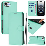 Skin Feel Solid Color Leather Phone Case with Lanyard, For iPhone 17e / 16e, For iPhone 17 Pro Max