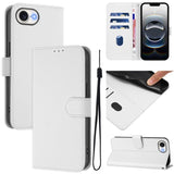 Skin Feel Solid Color Leather Phone Case with Lanyard, For iPhone 17e / 16e, For iPhone 17 Pro Max