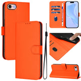 Skin Feel Solid Color Leather Phone Case with Lanyard, For iPhone 14 Pro Max, For iPhone SE 2022 / 2020