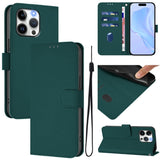 Skin Feel Solid Color Leather Phone Case with Lanyard, For iPhone 13 Pro Max, For iPhone 13 Pro