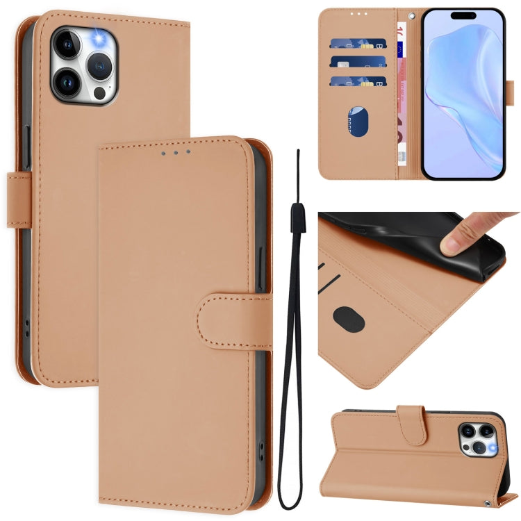 Skin Feel Solid Color Leather Phone Case with Lanyard, For iPhone 12 Pro Max, For iPhone 12 mini