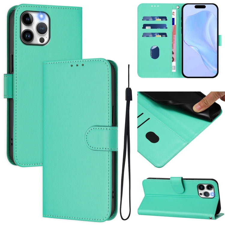 Skin Feel Solid Color Leather Phone Case with Lanyard, For iPhone 12 Pro Max, For iPhone 12 mini