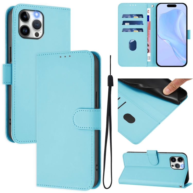 Skin Feel Solid Color Leather Phone Case with Lanyard, For iPhone 12 Pro Max, For iPhone 12 mini