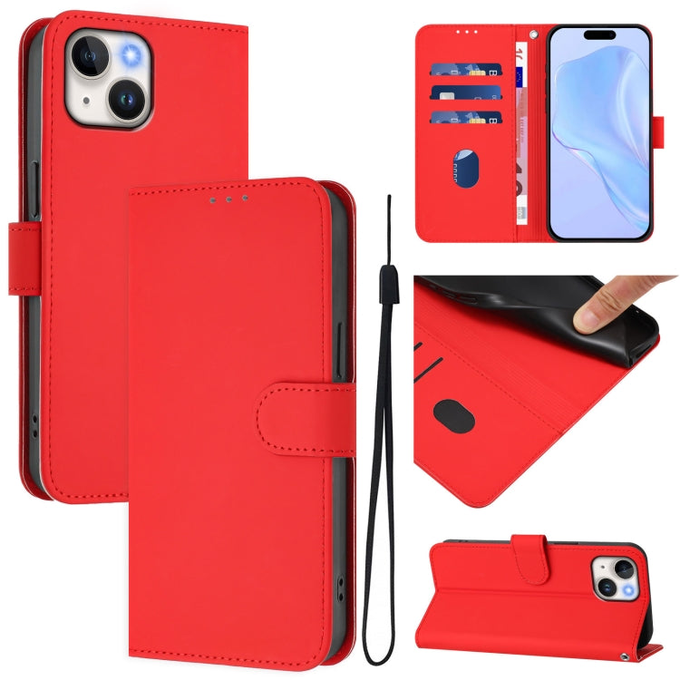 Skin Feel Solid Color Leather Phone Case with Lanyard, For iPhone 12 Pro Max, For iPhone 12 mini
