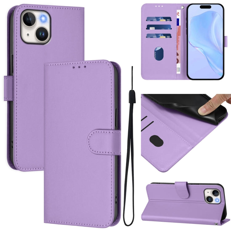 Skin Feel Solid Color Leather Phone Case with Lanyard, For iPhone 12 Pro Max, For iPhone 12 mini