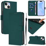 Skin Feel Solid Color Leather Phone Case with Lanyard, For iPhone 12 Pro Max, For iPhone 12 mini