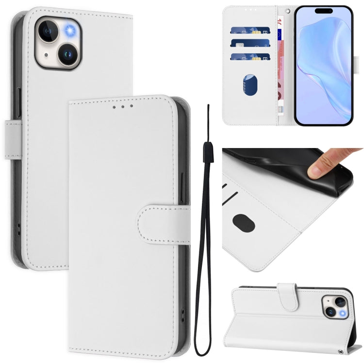 Skin Feel Solid Color Leather Phone Case with Lanyard, For iPhone 12 Pro Max, For iPhone 12 mini