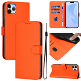 Skin Feel Solid Color Leather Phone Case with Lanyard, For iPhone 11 Pro Max, For iPhone 11