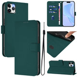 Skin Feel Solid Color Leather Phone Case with Lanyard, For iPhone 11 Pro Max, For iPhone 11