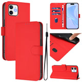 Skin Feel Solid Color Leather Phone Case with Lanyard, For iPhone 11 Pro Max, For iPhone 11