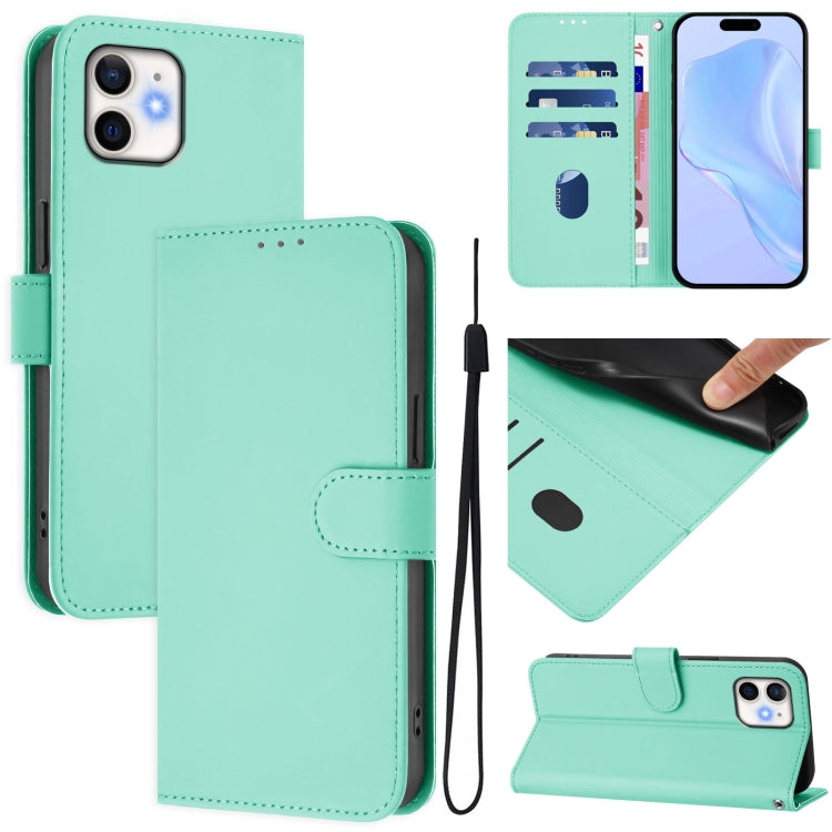 Skin Feel Solid Color Leather Phone Case with Lanyard, For iPhone 11 Pro Max, For iPhone 11