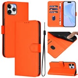 Skin Feel Solid Color Leather Phone Case with Lanyard, For iPhone 11 Pro, For iPhone XS / X