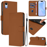 Skin Feel Solid Color Leather Phone Case with Lanyard, For iPhone XR, For iPhone XS Max