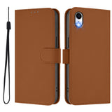Skin Feel Solid Color Leather Phone Case with Lanyard, For iPhone XR, For iPhone XS Max
