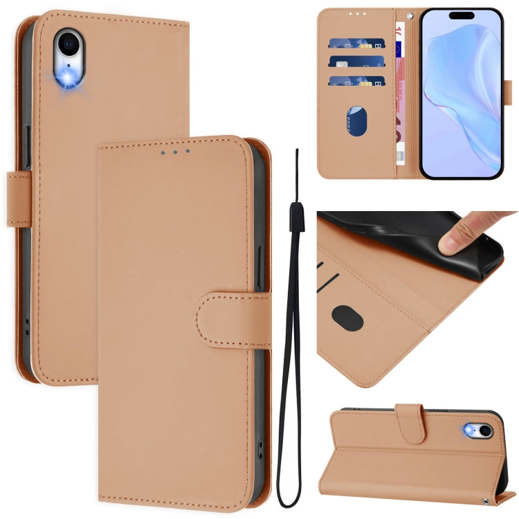 Skin Feel Solid Color Leather Phone Case with Lanyard, For iPhone XR, For iPhone XS Max