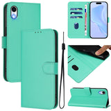 Skin Feel Solid Color Leather Phone Case with Lanyard, For iPhone XR, For iPhone XS Max