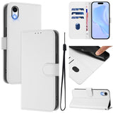 Skin Feel Solid Color Leather Phone Case with Lanyard, For iPhone XR, For iPhone XS Max