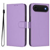 Skin Feel Solid Color Leather Phone Case with Lanyard, For iPhone Air, For iPhone 16 Pro Max