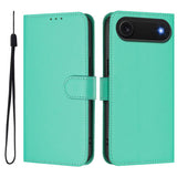 Skin Feel Solid Color Leather Phone Case with Lanyard, For iPhone Air, For iPhone 16 Pro Max