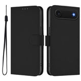 Skin Feel Solid Color Leather Phone Case with Lanyard, For iPhone Air, For iPhone 16 Pro Max