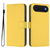 Skin Feel Solid Color Leather Phone Case with Lanyard, For iPhone Air, For iPhone 16 Pro Max