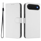 Skin Feel Solid Color Leather Phone Case with Lanyard, For iPhone Air, For iPhone 16 Pro Max