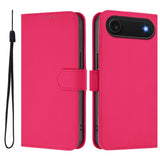 Skin Feel Solid Color Leather Phone Case with Lanyard, For iPhone Air, For iPhone 16 Pro Max