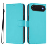 Skin Feel Solid Color Leather Phone Case with Lanyard, For iPhone Air, For iPhone 16 Pro Max