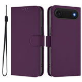 Skin Feel Solid Color Leather Phone Case with Lanyard, For iPhone Air, For iPhone 16 Pro Max