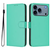 Skin Feel Solid Color Leather Phone Case with Lanyard, For iPhone 17e / 16e, For iPhone 17 Pro Max