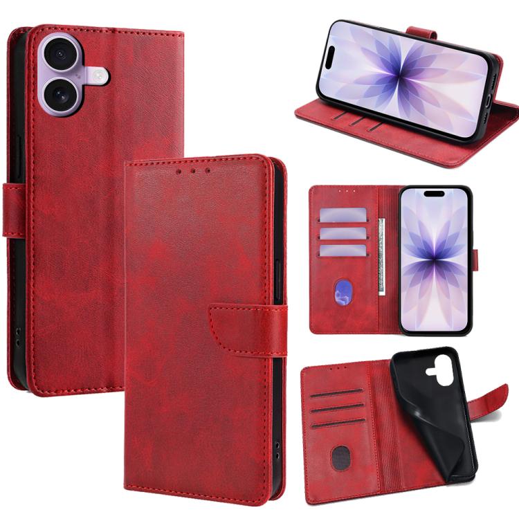 Calf Texture Buckle Flip Leather Phone Case, For iPhone 17 Pro Max, For iPhone 17 Pro, For iPhone 17, For iPhone Air, For iPhone 16 Pro Max, For iPhone 16 Pro, For iPhone 16 Plus, For iPhone 16