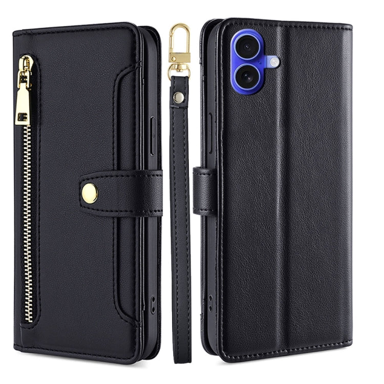 Sheep Texture Cross-body Zipper Wallet Leather Phone Case, For iPhone 16, For iPhone XS Max