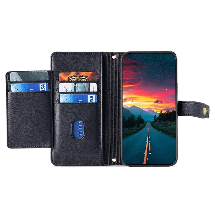Sheep Texture Cross-body Zipper Wallet Leather Phone Case, For iPhone 16, For iPhone XS Max
