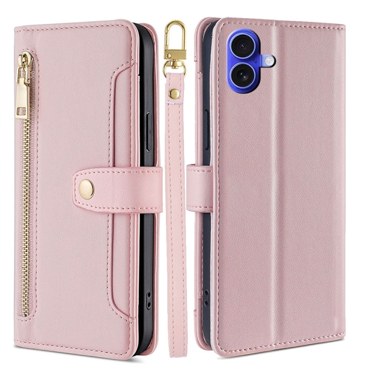 Sheep Texture Cross-body Zipper Wallet Leather Phone Case, For iPhone 16, For iPhone XS Max